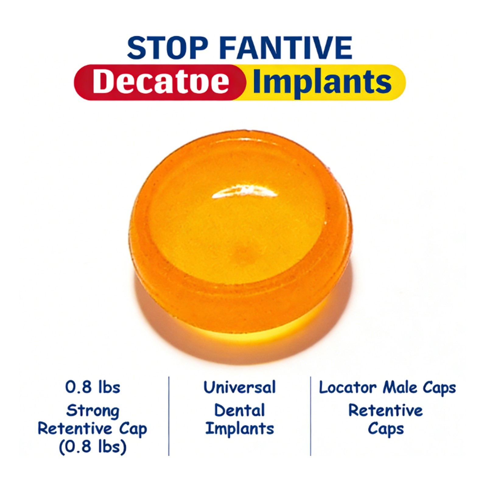 US Dental Zest Locator Classic PEEK Retention Inserts Male Caps for Overdenture