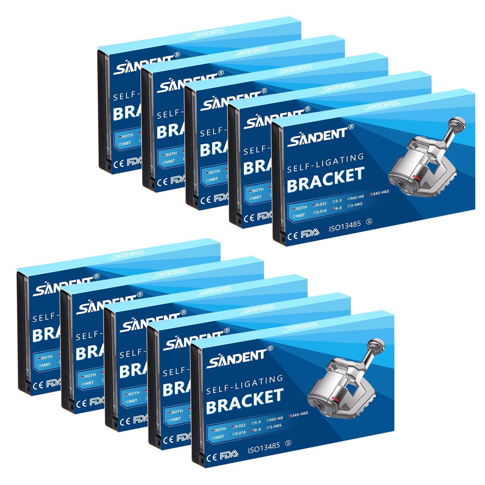 1-10packs Dental brackets self-ligating ortodoncia Mini Braces Hooks 345 Roth st