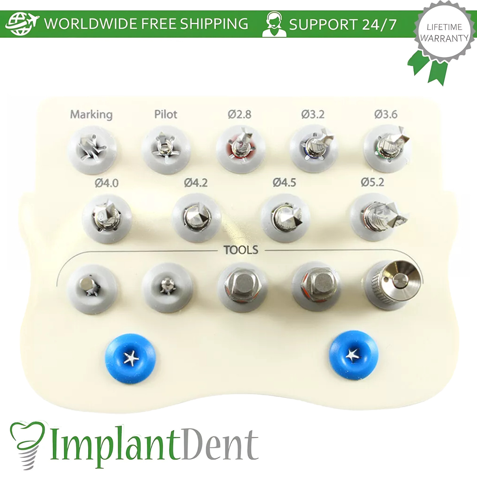 Dental Basic Mini Kit Box Conical Connection Plastic Stainless Steel Lab Tool