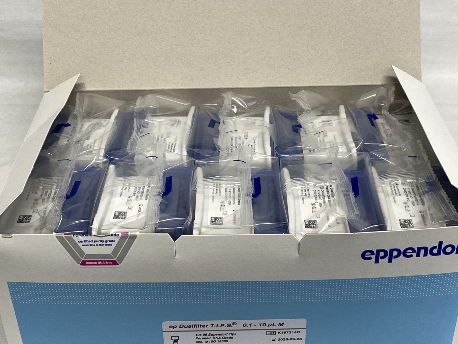 (960) EPPENDORF 10uL epT.I.P.S. Dualfilter Forensic DNA Grade Pipet Tips 10×96