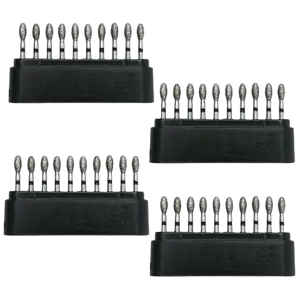 10/20/40x Dental Diamond Burs FG Egg Football 379/023SC Super Coarse High Speed