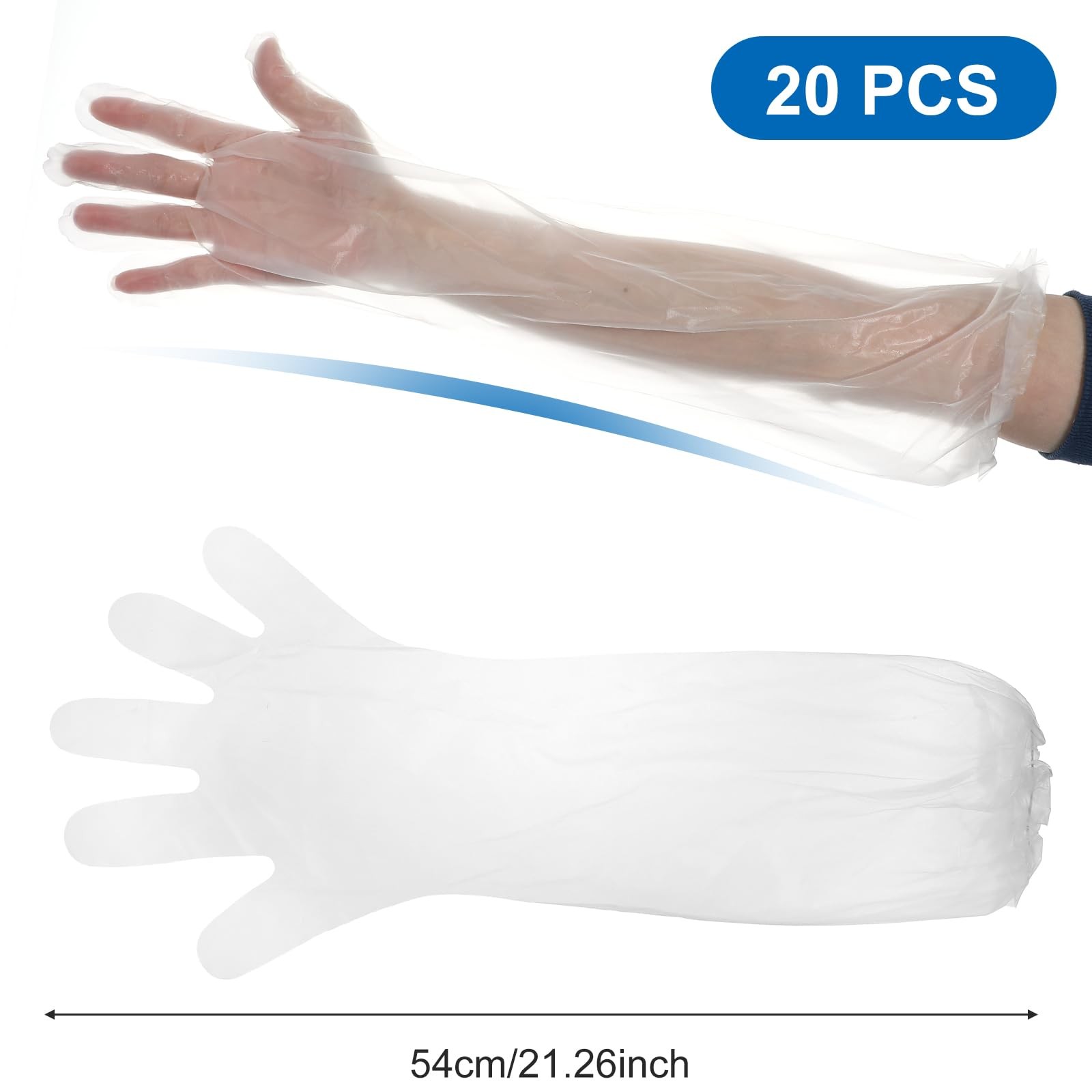 50 Pcs Disposable Field Dressing Gutting Gloves Extra Long Veterinary Gloves