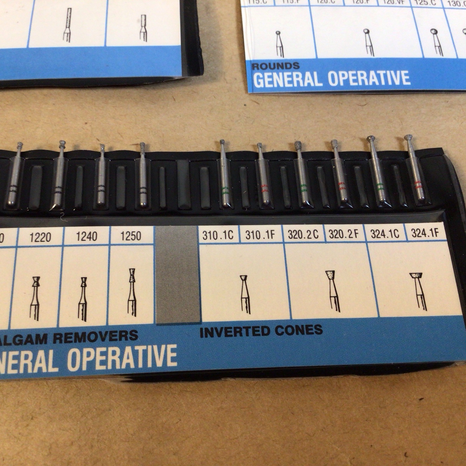 Vintage Premier Dental TWO STRIPER General Operative ROUNDS, CYLINDERS,CONES ETC