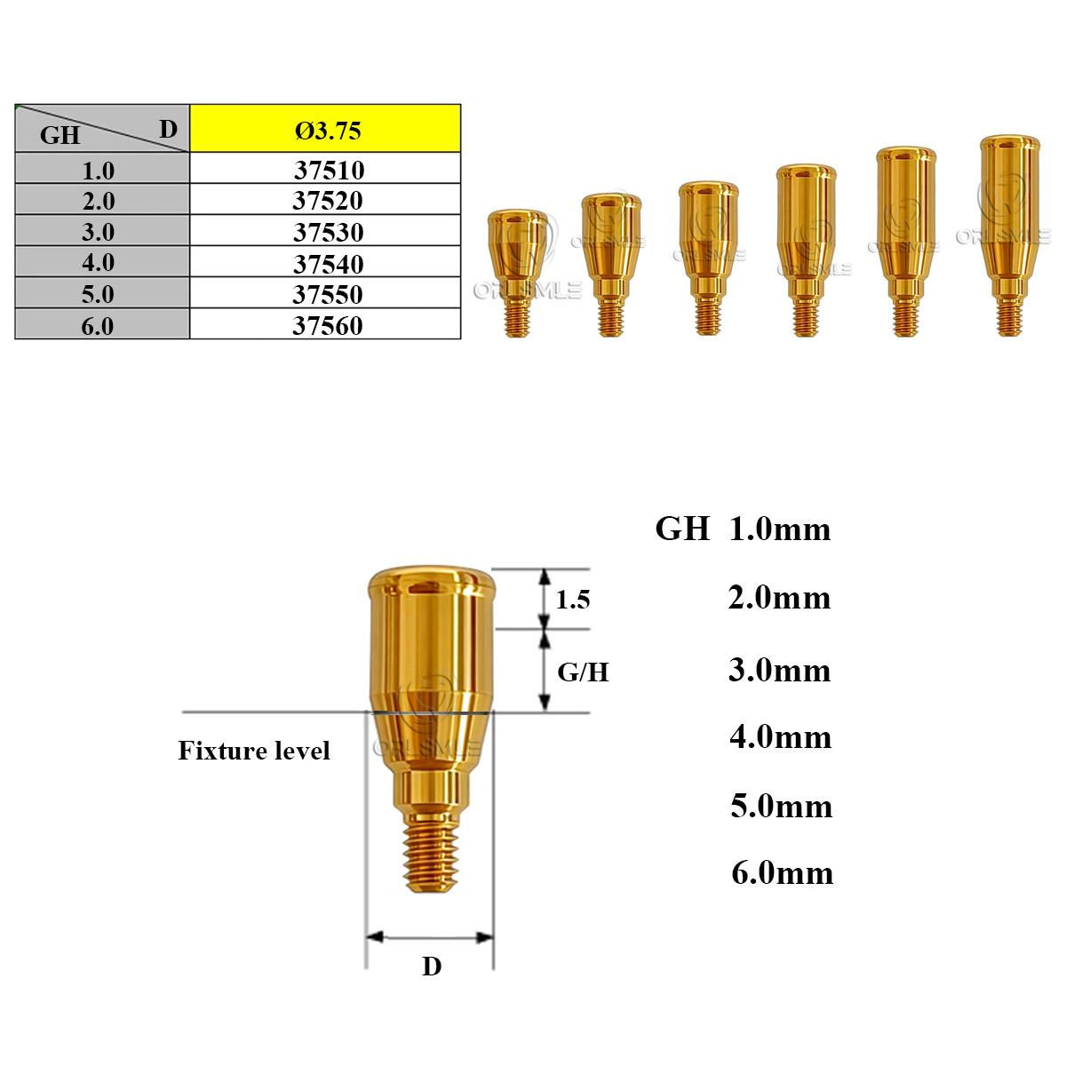 Locator attachment overdenture Only abutment fit to Astra (OsseoSpeed™ EV)-4.2