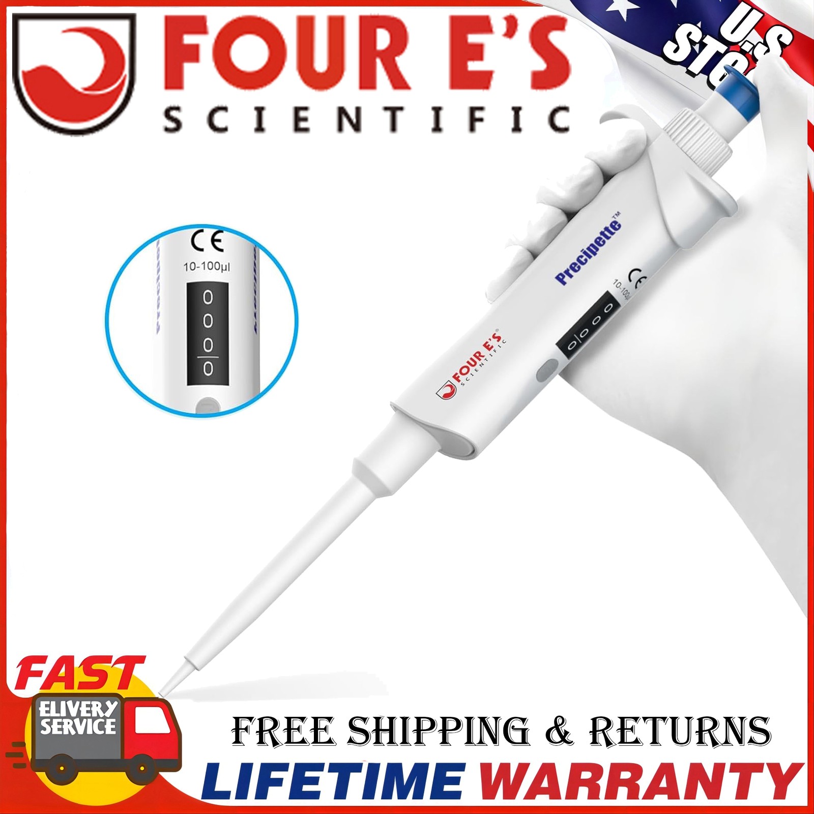 Adjustable Volume Pipette Single Channel Micropipette High Precision Pipettor US