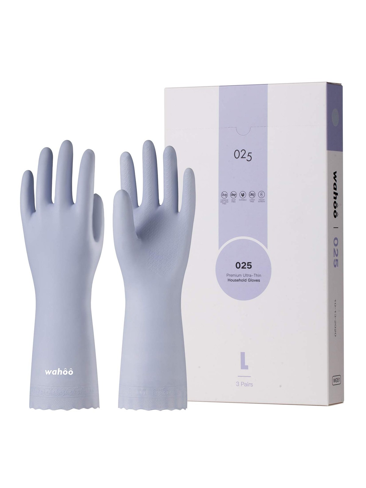 LANON 3 Pairs wahoo Skin-Friendly Cleaning Gloves, Unlined Dishwashing Kitche…