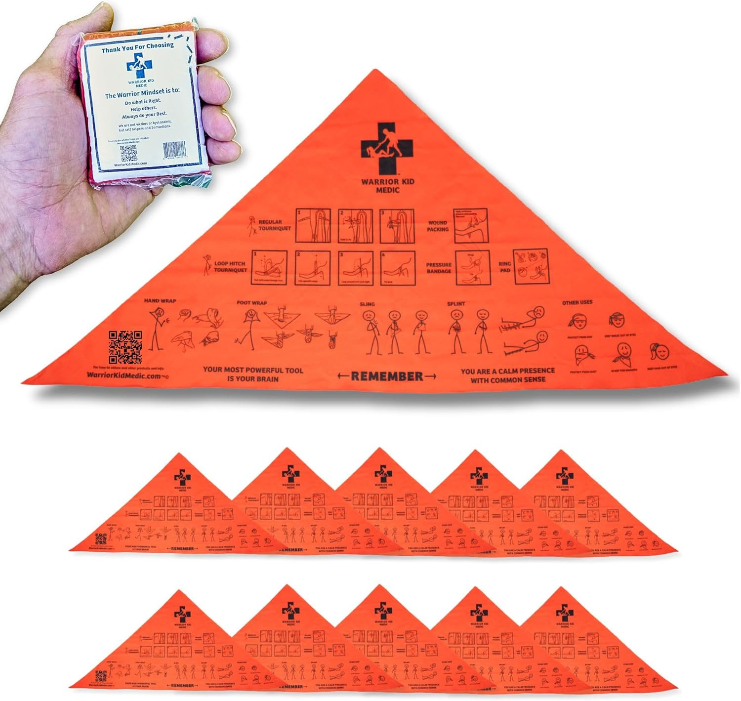 Medic Multi-Tool First Aid Triangular Bandage for Splint, Sprain and Broken Bone