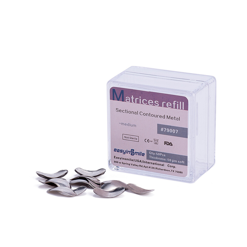 500pcs Dental Matrices Refill Sectional Contoured Metal Matrix Bands Medium