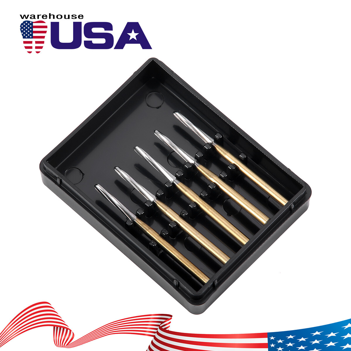 5Pcs AZDENT Dental Endodontic Tungsten Carbide Burs FG 1.6mm Root Canal Endo-Z
