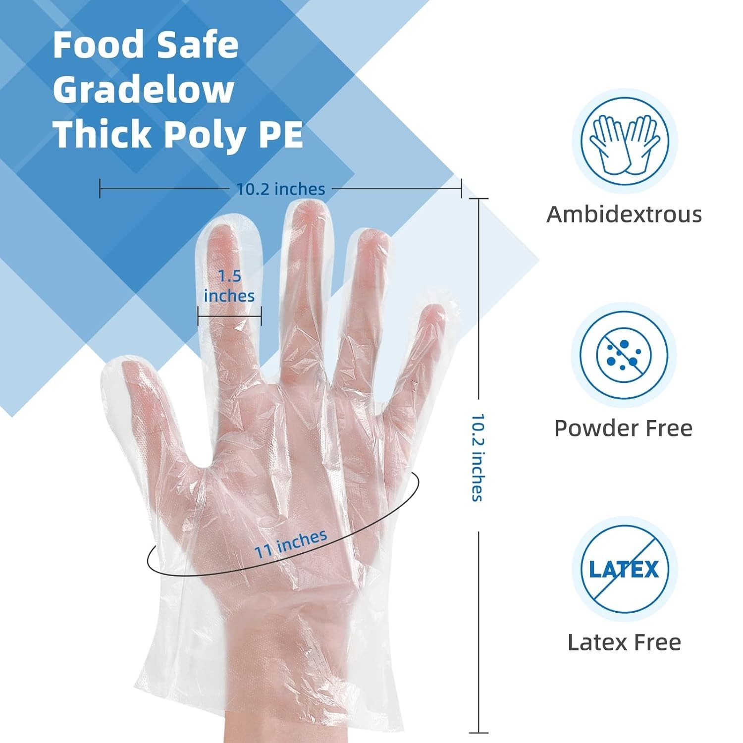 Thick, Clear Food Prep Gloves – 500 Count, Latex-Free for Safety and Convenience