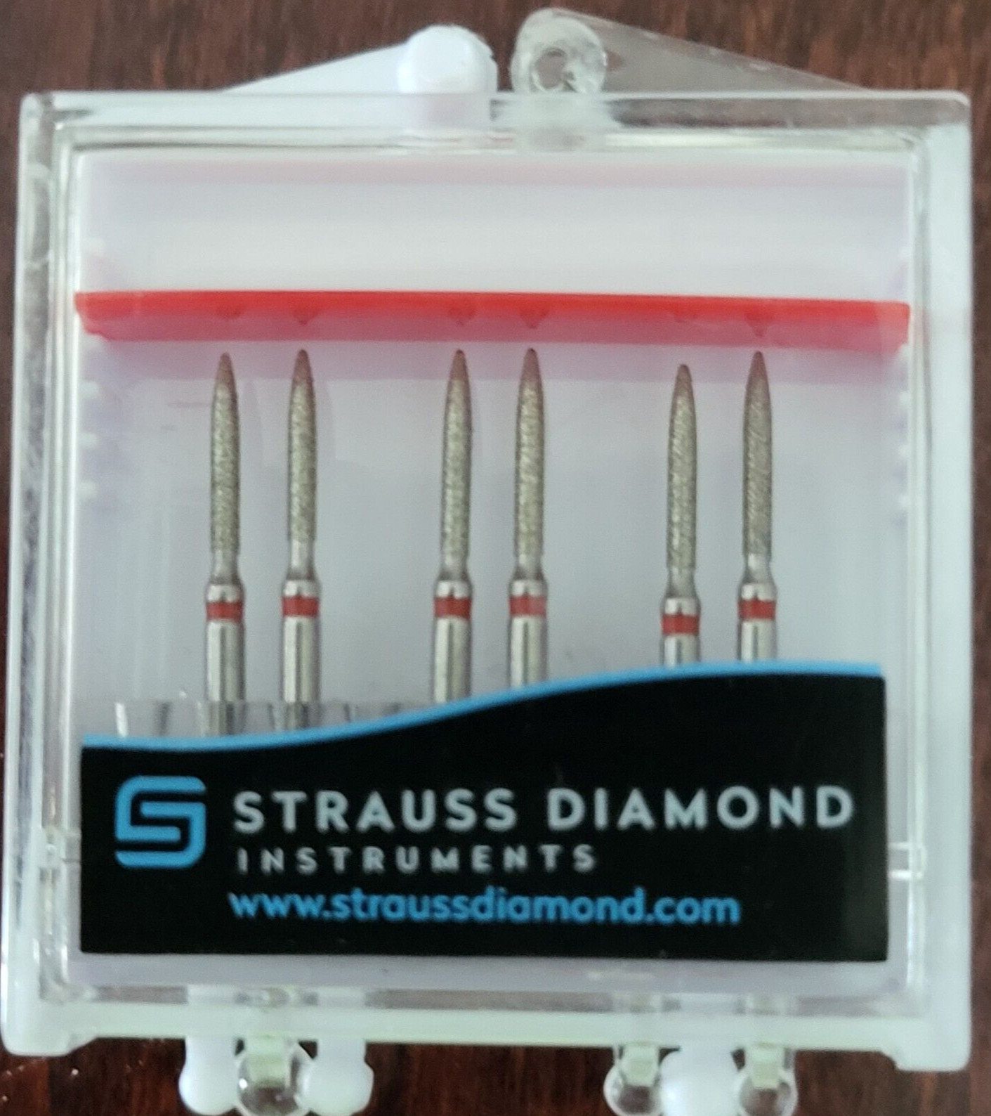 Strauss Dental Diamond Burs 6/pk 862-014F FG Fine Grit Flame Made in Israel
