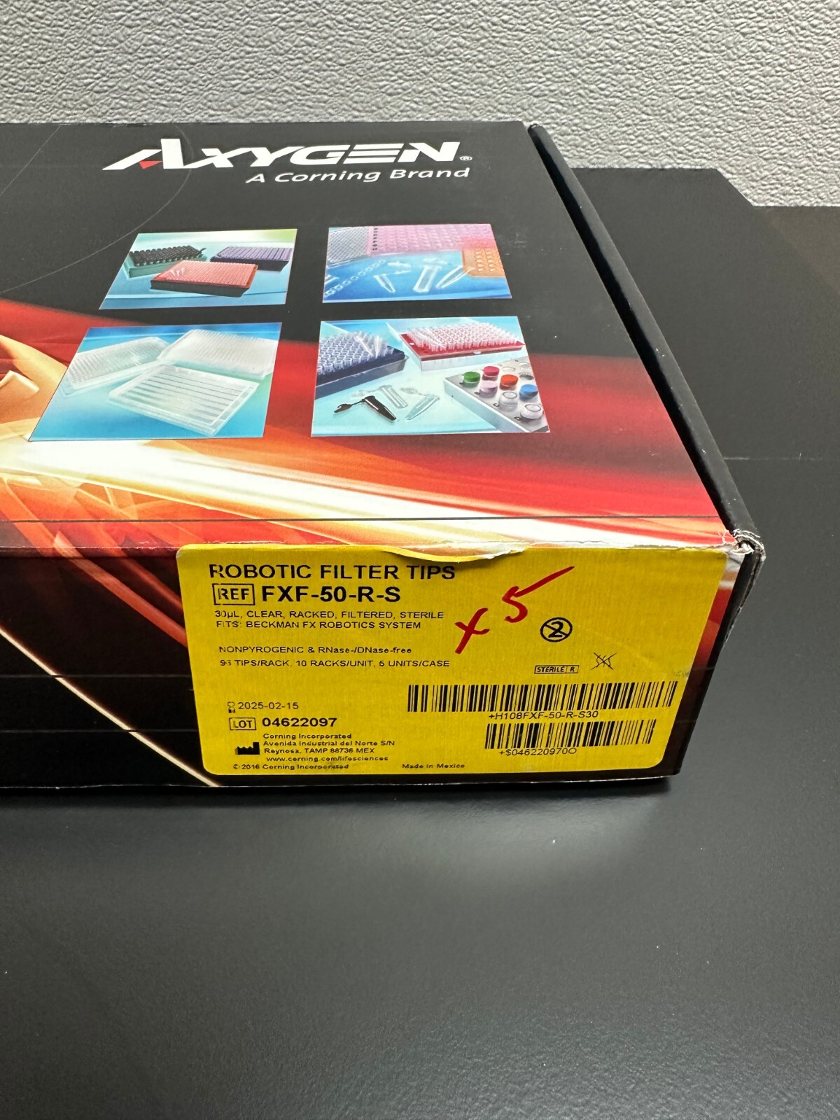Corning Axygen REF C62991 PN FXF-50-R-S 96-well tips 30µL Clear Filtered Sterile