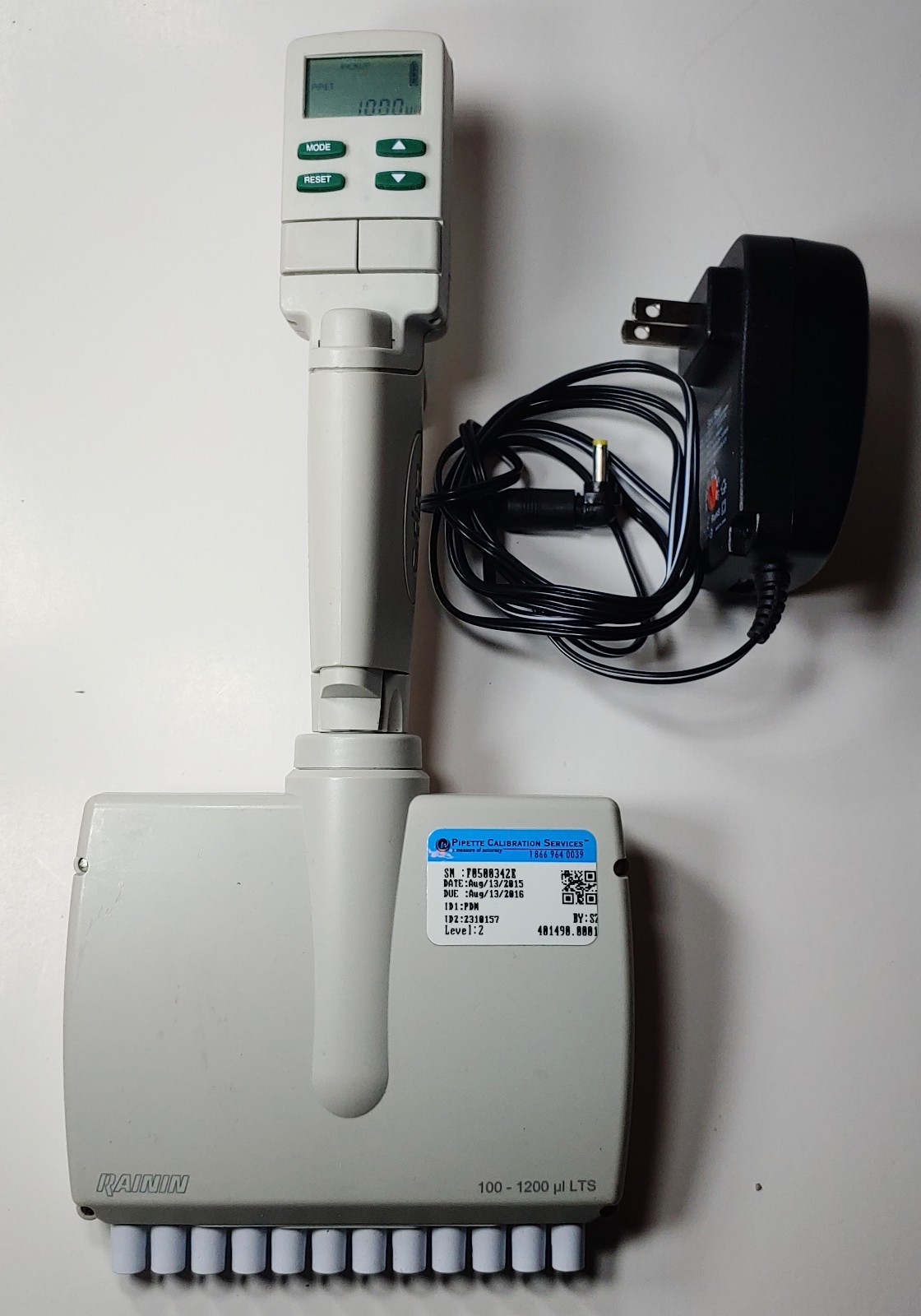 Rainin EDP3-Plus 100-1200uL LTS 12-Channel Electronic Pipette +Charger