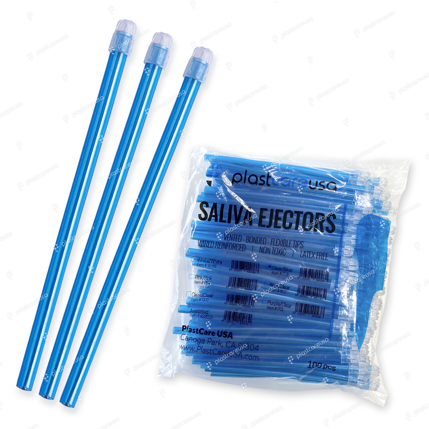4000 (40 Bags) Saliva Ejectors Blue Dental Disposable
