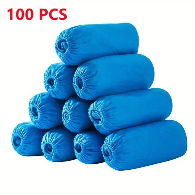 Disposable Shoe Covers 100PCS (50 Pair) Non-Slip Boot Shoes Protector Non-Woven