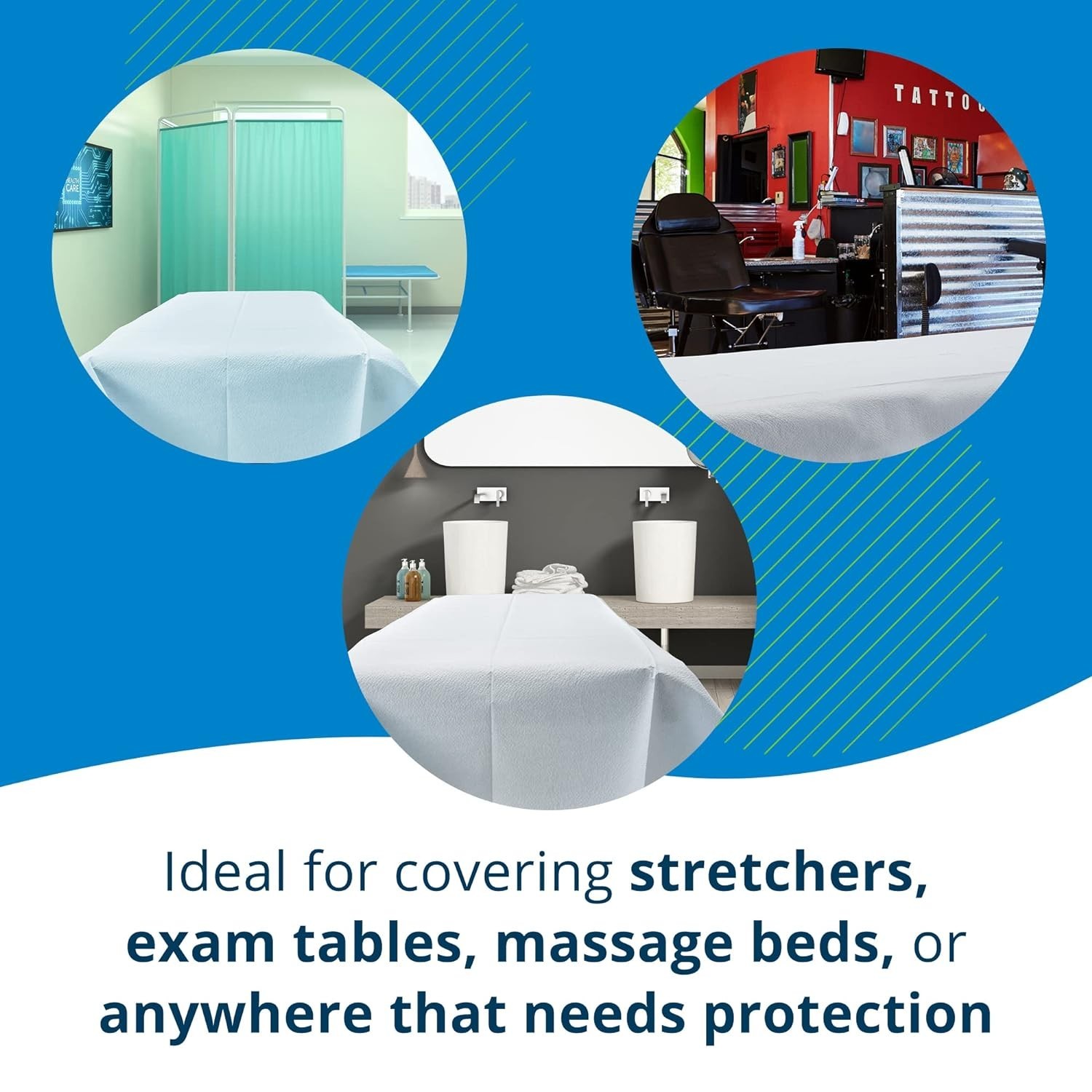 Avalon 1-Ply Disposable Drape Sheets for Medical Use – 40″ x 72″ Blue, 50 Count