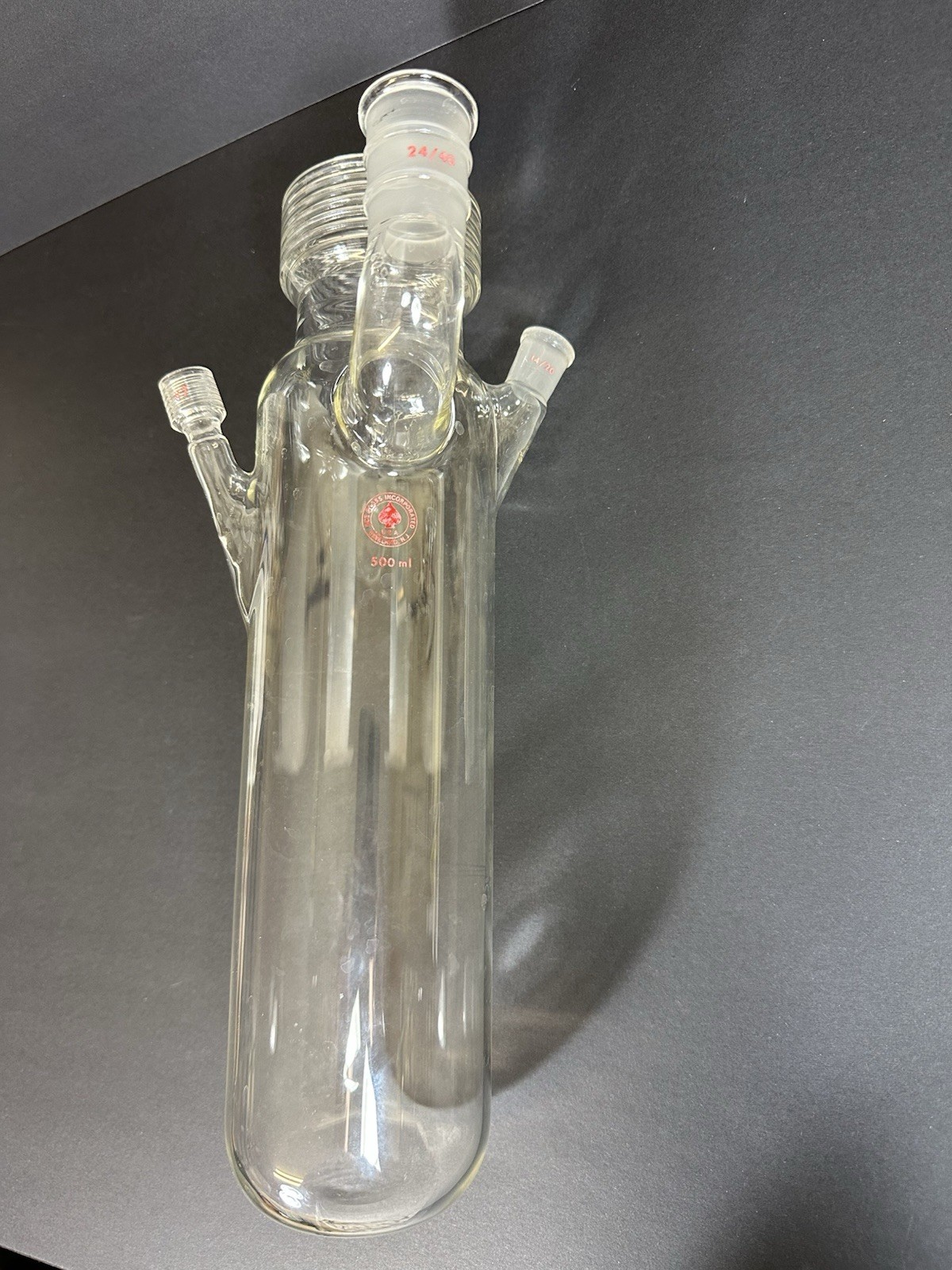 Ace Glass 500 ml Multi-Neck Cylindrical Distillation Vessel/Receiver Flask