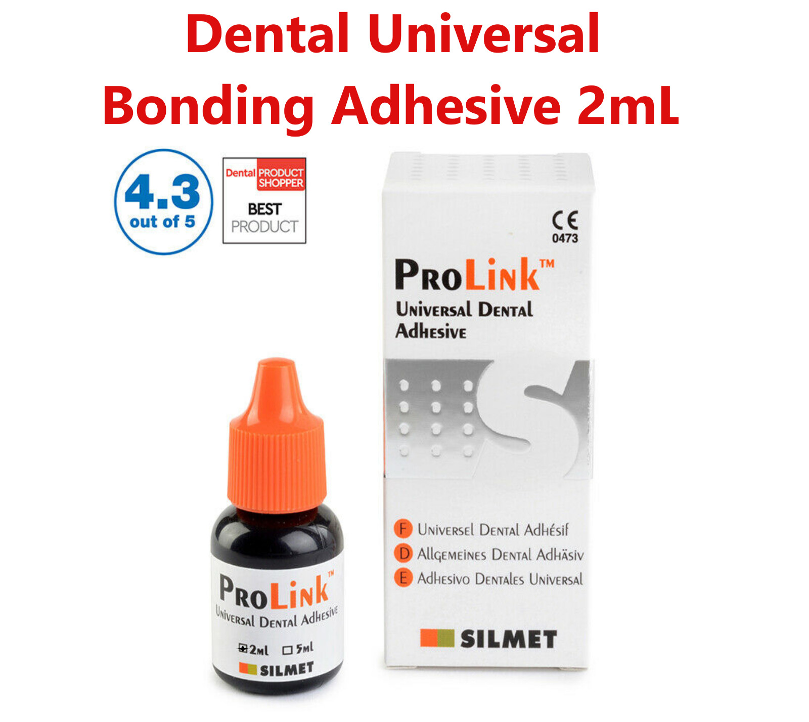 Silmet ProLink Dental Universal Bonding Adhesive 5mL Btl #:150005 Made in Israel
