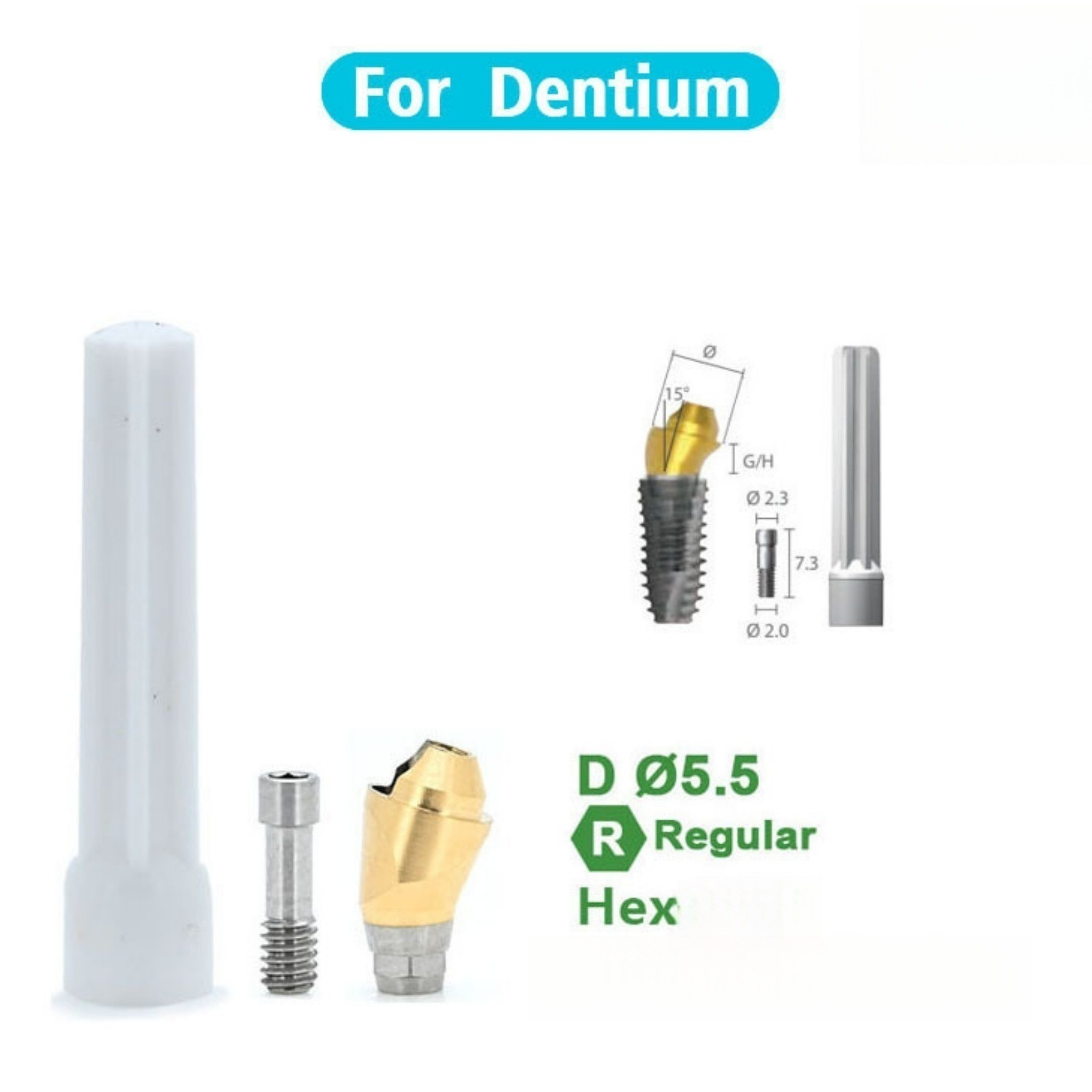 3pcs Dental titanium Multi unit angled abutment Fits to Den-tium superline