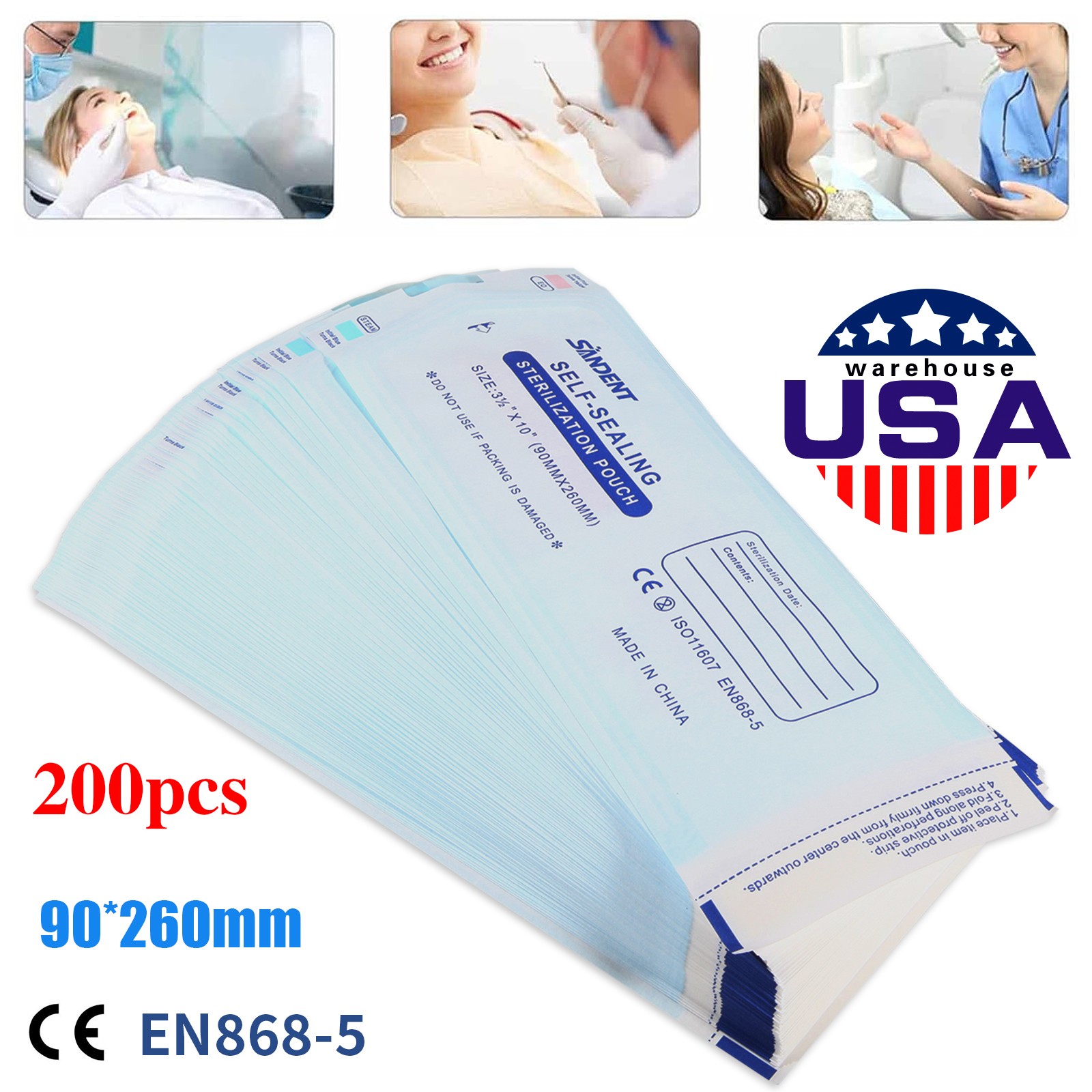 Self Sterilization Pouches Autoclave, Sterilizer Bags Dental Tattoo Nail