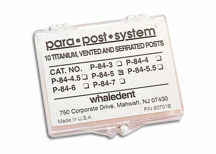 Coltene Whaledent P84-4.5 ParaPost Titanium Alloy Posts .040″ Yellow 10/Pk