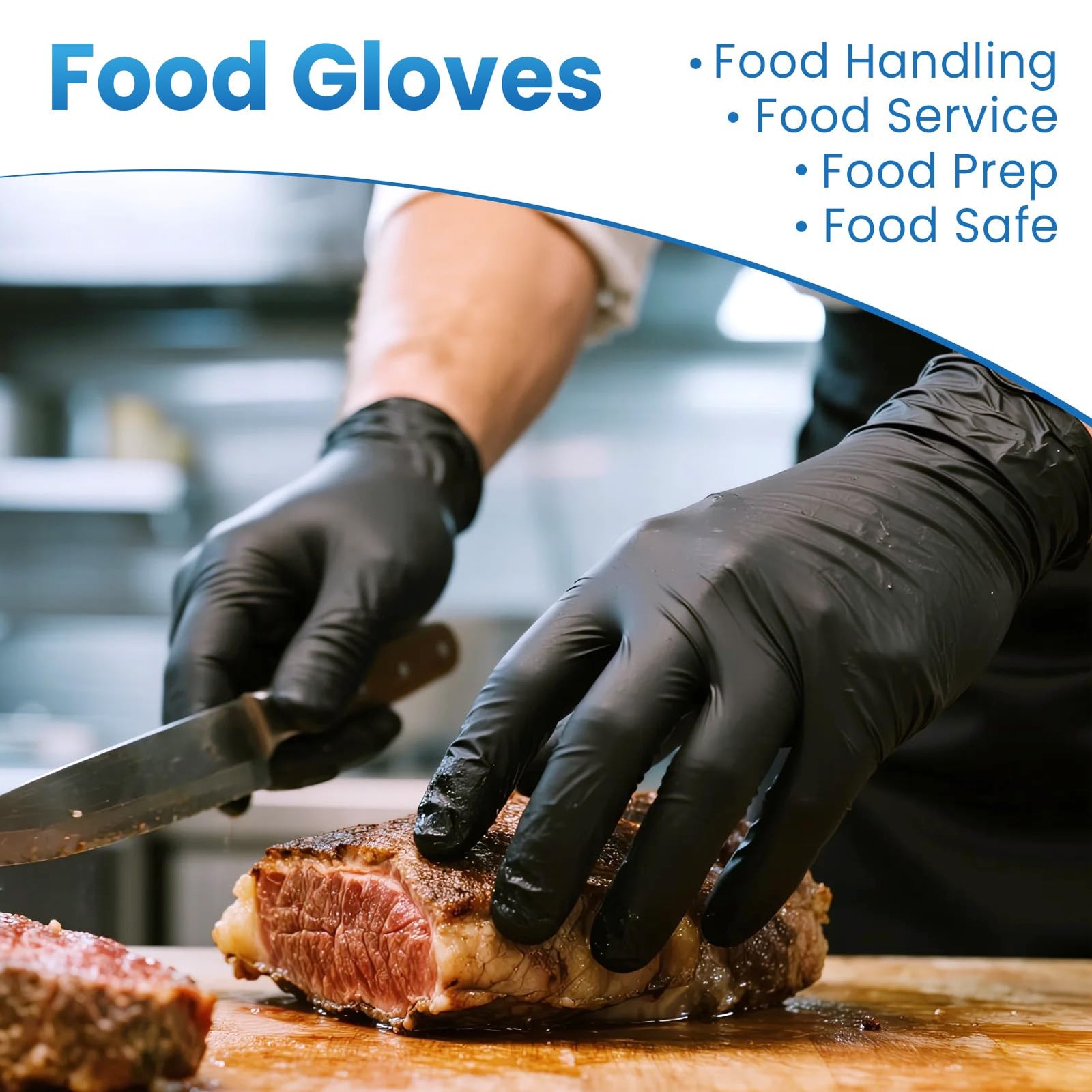 Borje Nitrile Gloves Medium, 100 Count Disposable Gloves, Black, Latex-Free P…