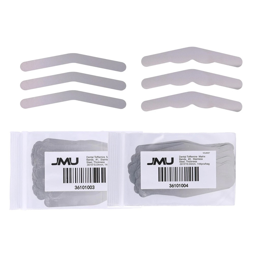 288 Pcs Dental Stainless Steel Universal Tofflemire Matrix Bands #1 #2