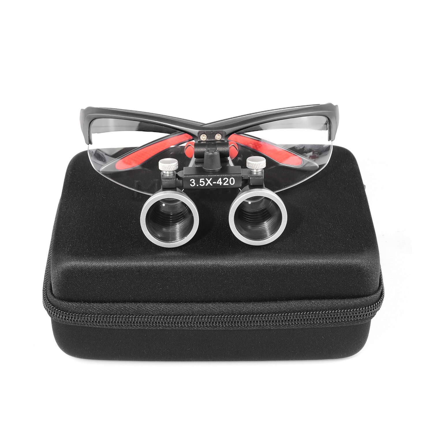 Dental Medical Binocular Loupes 3.5X-420mm Adjustable Magnifer Glasses Black US