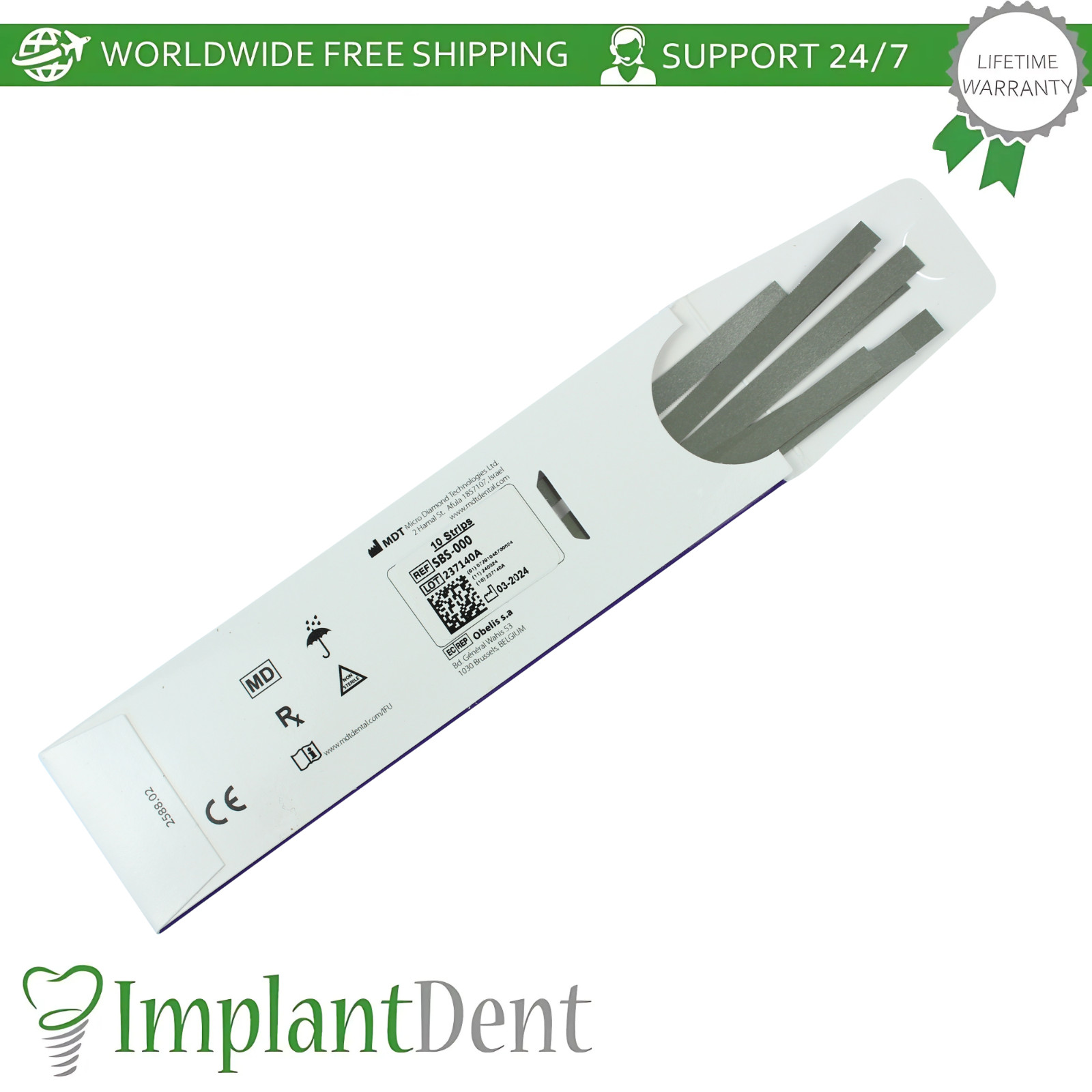 MDT Serrated Saw One Sided Stainless Steel Finishing Contouring Strips 10pcs