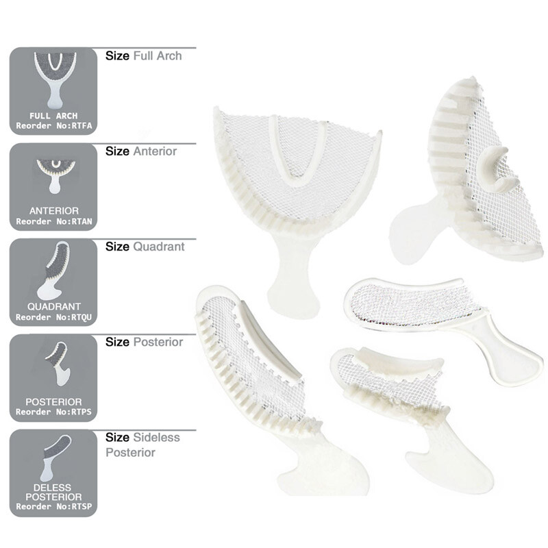 20Pcs Dental Impression Trays Bite Registration Polybite Trays 3-Way Choose Size