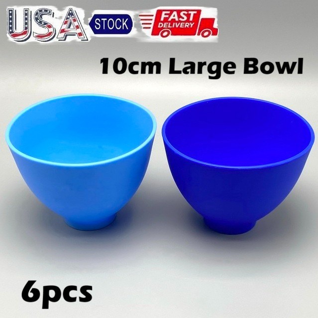 6x Dental Impression Alginate Material Mixing Bowl Silicone Flexible 10cm Large