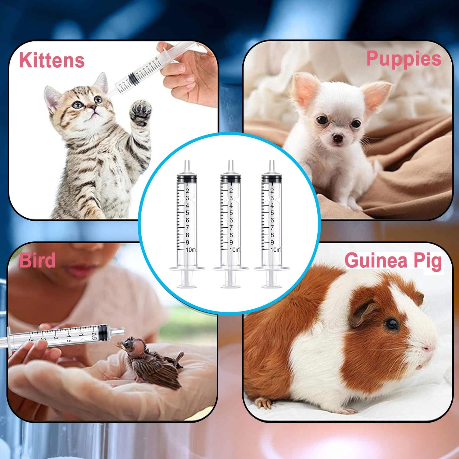 10ml Syringe for Liquid,Syringe Without Needle,Sterile 10ml-10pcs, white