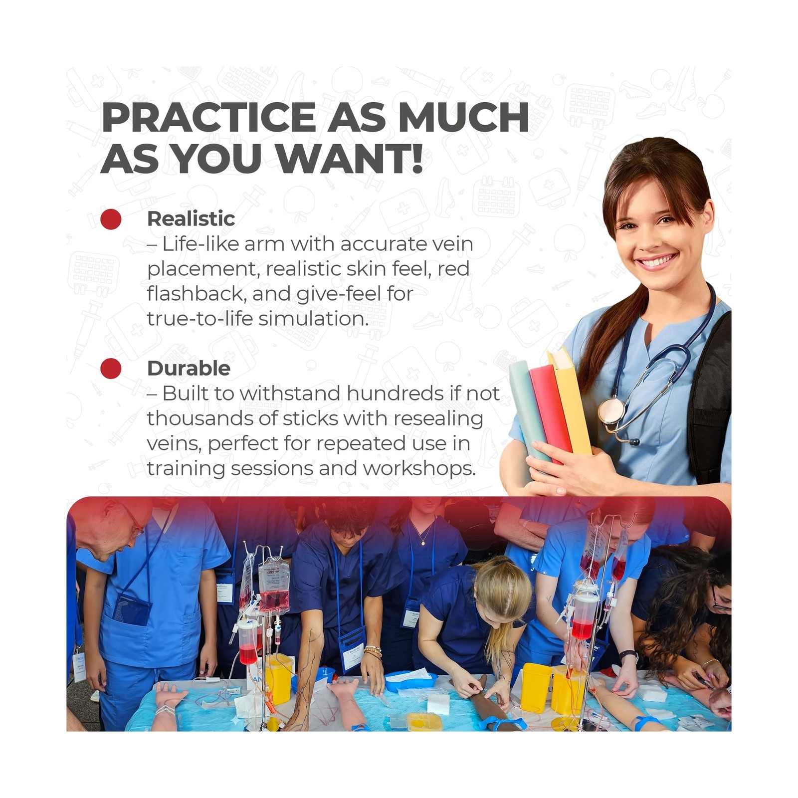 Nurse Kit with Phlebotomy Arm. Practice IV, Phlebotomy, Venipuncture, Injecti…