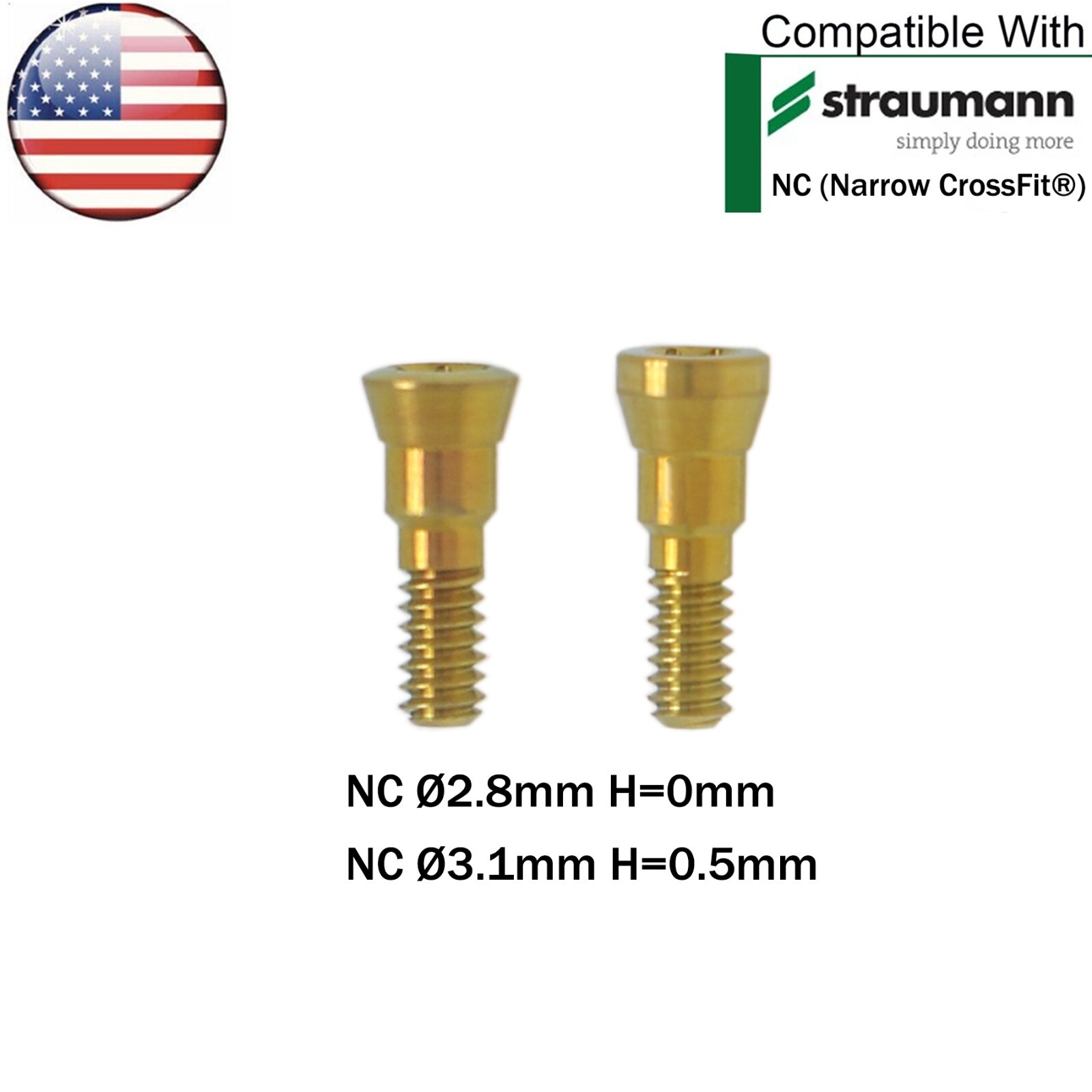 US Dental Healing Abutment Healing Closure Cap Mini Fit Straumann ITI Ø3.6/4.8mm