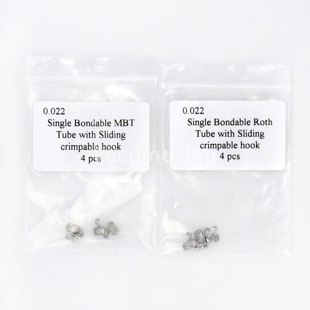 Dental Buccal Tube with Sliding Crimpable Hook 0.022 1st Molar Bondable Roth/MBT
