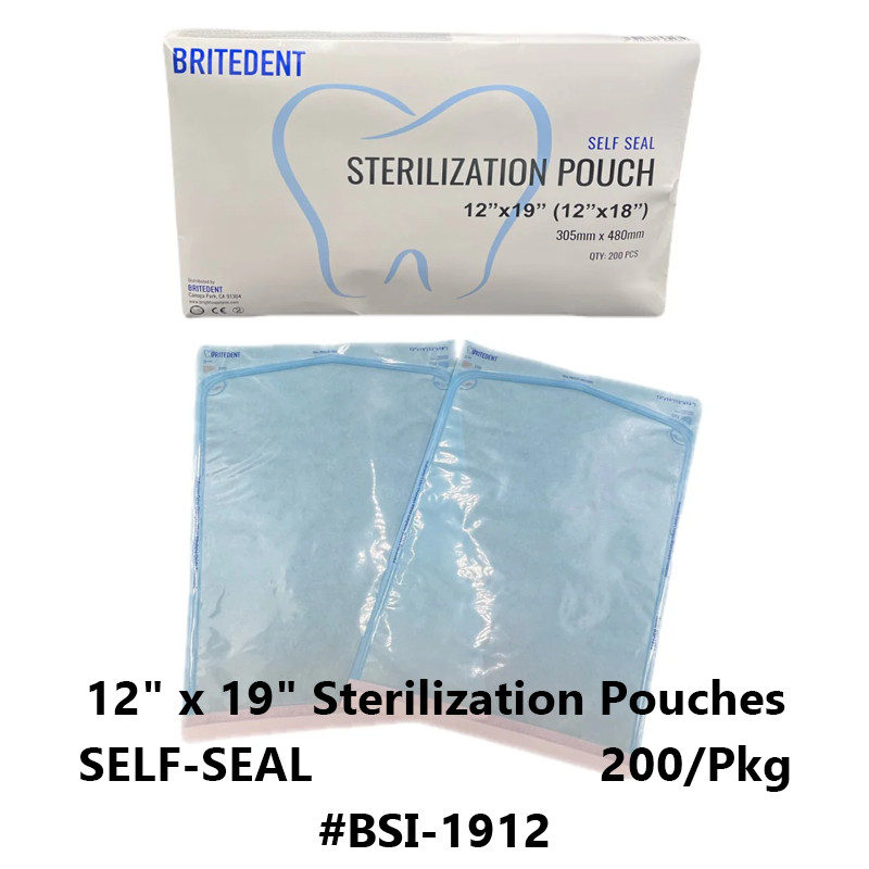 1x 12″ x 19″ Self-Sealing Sterilization Pouches for Autoclave (200/pkg)