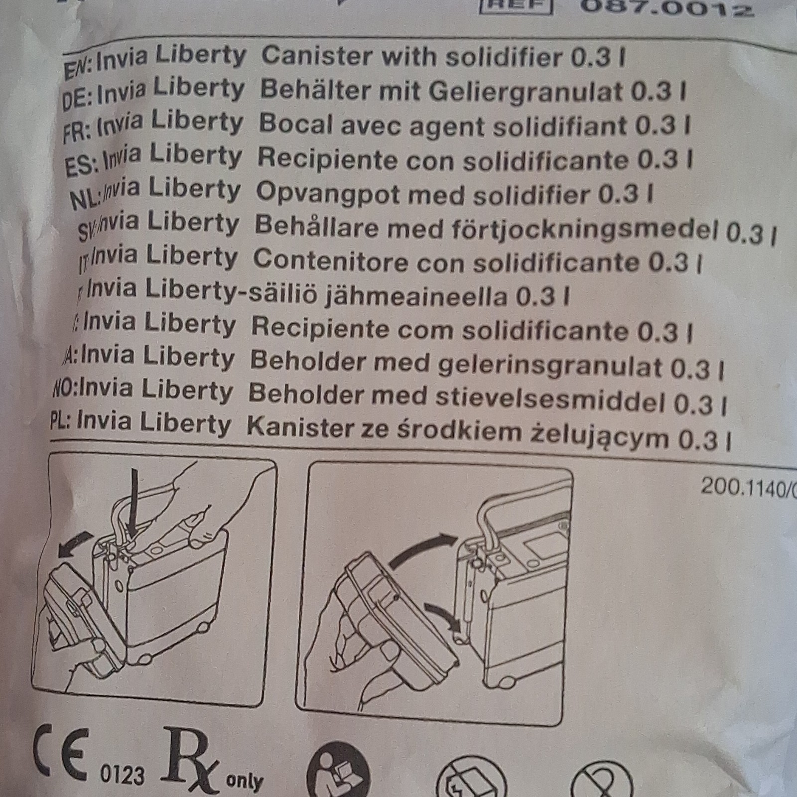 Medela Invia Liberty Canister with Solidifier 0.3L