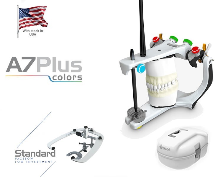 BioArt A7 Plus Color. Semi-Adjustable Articulator with Standard Face Bow & Case