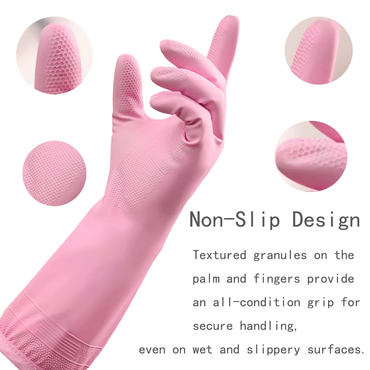 Dishwashing gloves Medium rubber dish gloves for women cleaning 3 Pairs pvc K…