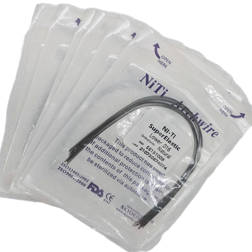 100Packs arcos de ortodoncia niti super elástico circular forma natural dental