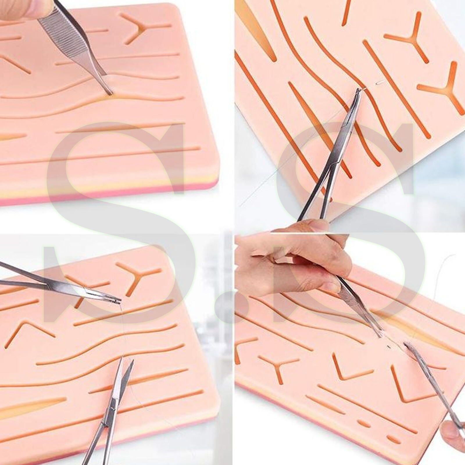 3 Pcs Suture Training pad 3 layer joint 27 wounds ultra silicon skin practice