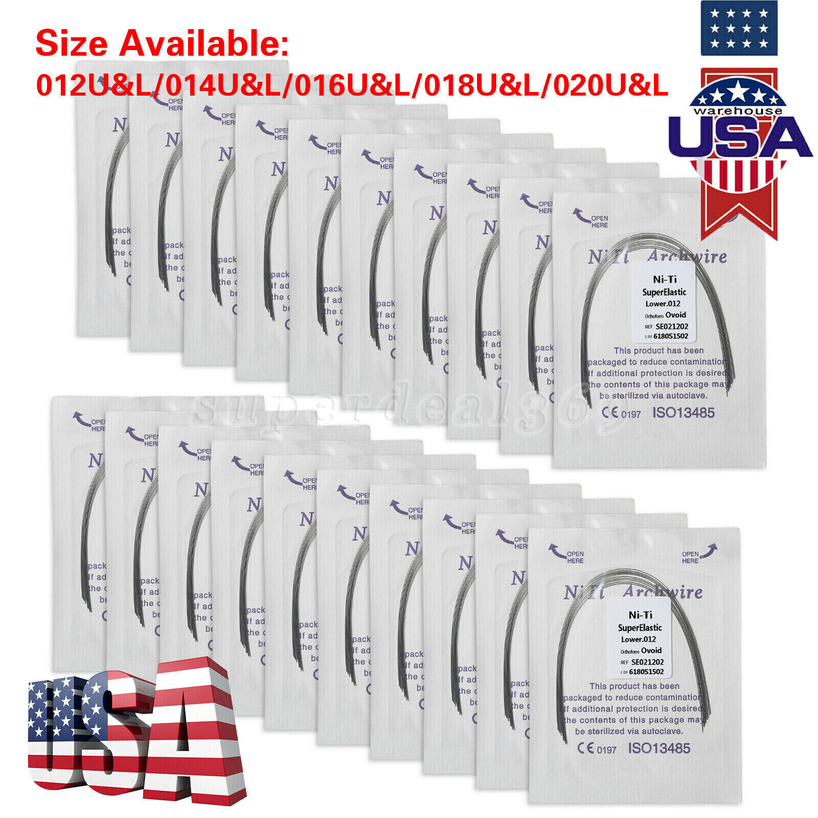 100pcs Dental Arch Wire Round Super Elastic Niti Wires Ovoid Orthodontics Arcs