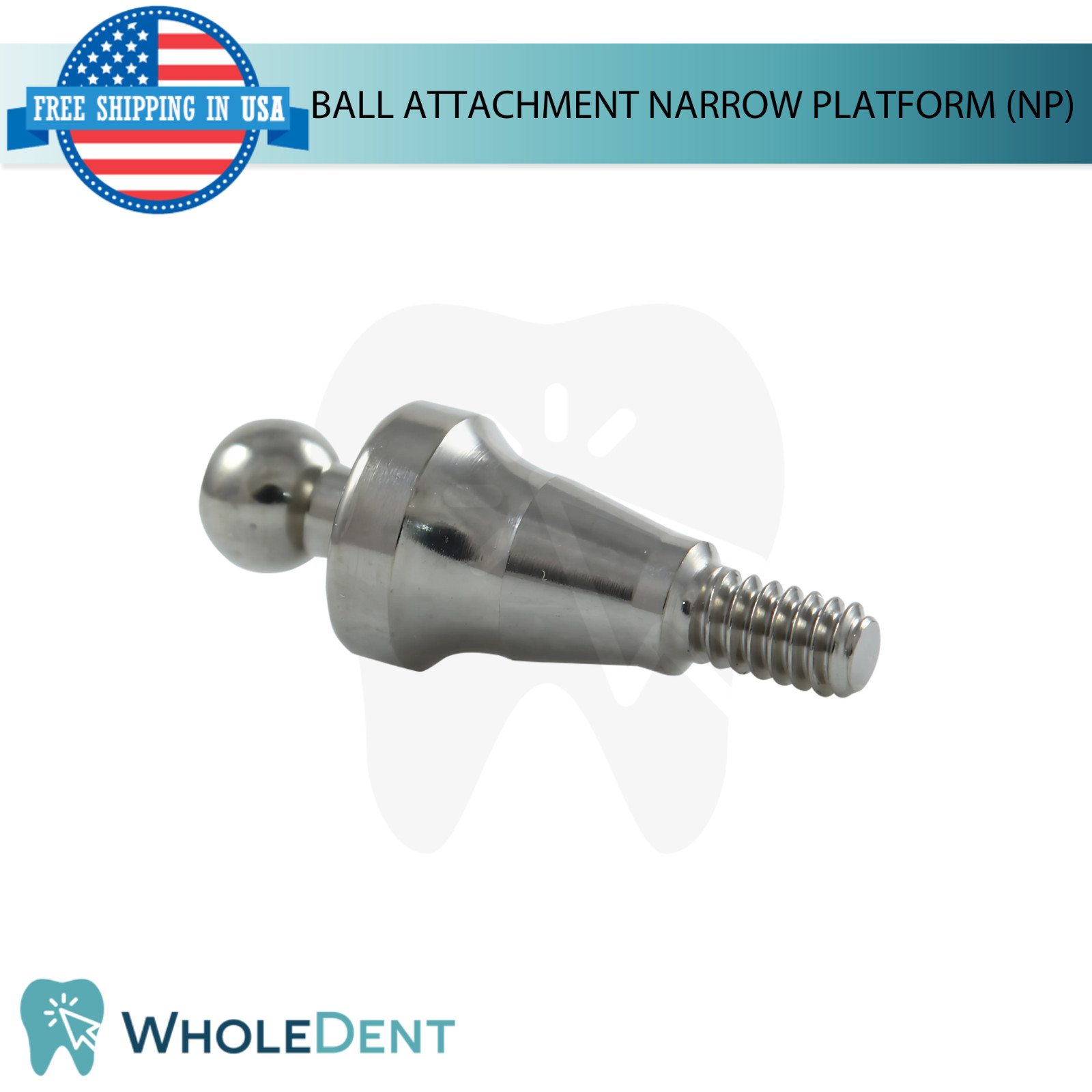 Straight Ball Attachment Narrow Platform Ø3.8mm Conical Hex 2.25mm System