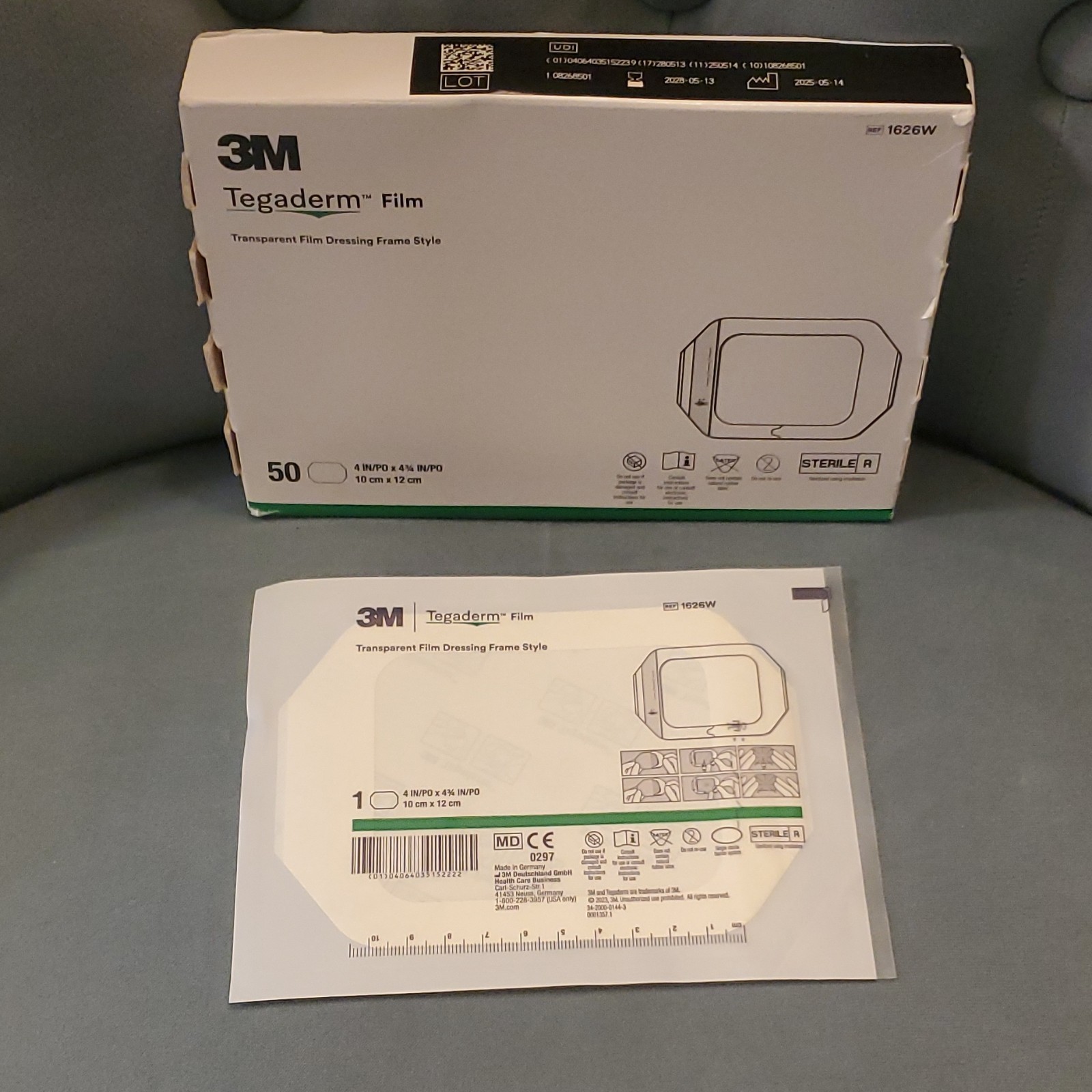 3M Tegaderm Film Transparent Dressing Frame Style 1626W 4in x 4¾in Box of 50