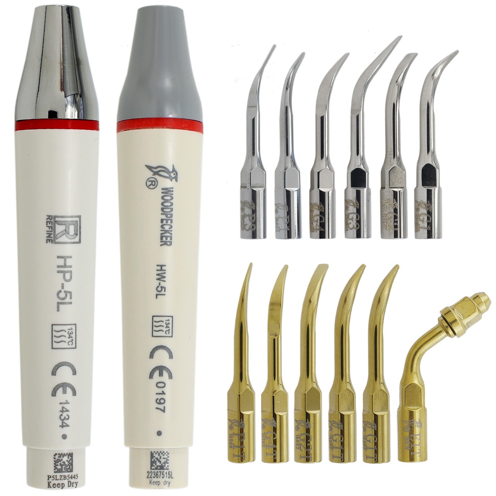 Woodpecker Dental Ultrasonic Piezo Scaler Handpiece Tips HW-5L EMS PIEZON LED G1