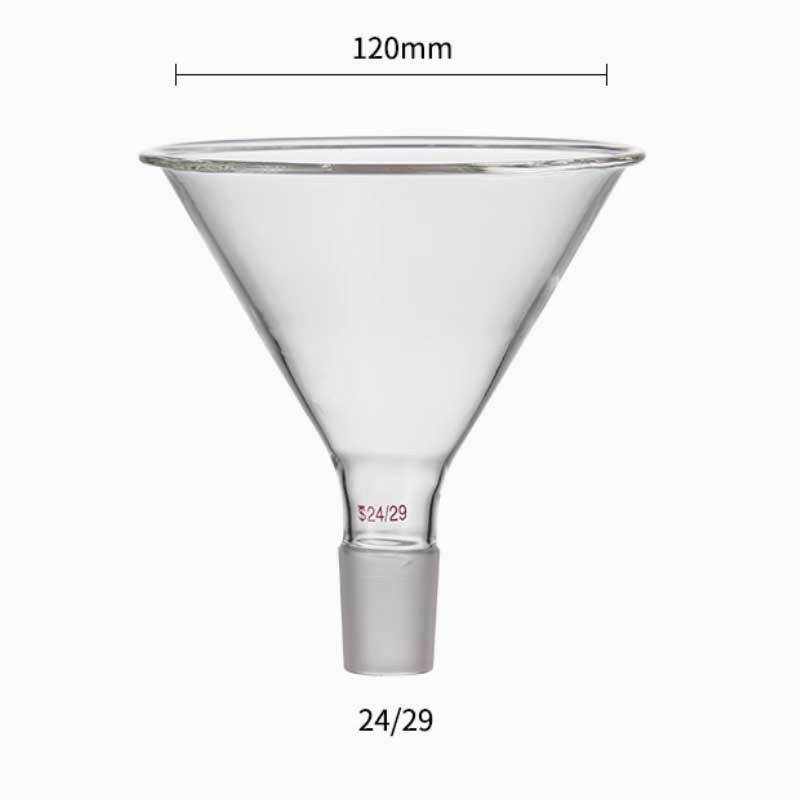 120mm Transparent Glass Funnel with 24/29 Standard Joint Laboratory Glassware
