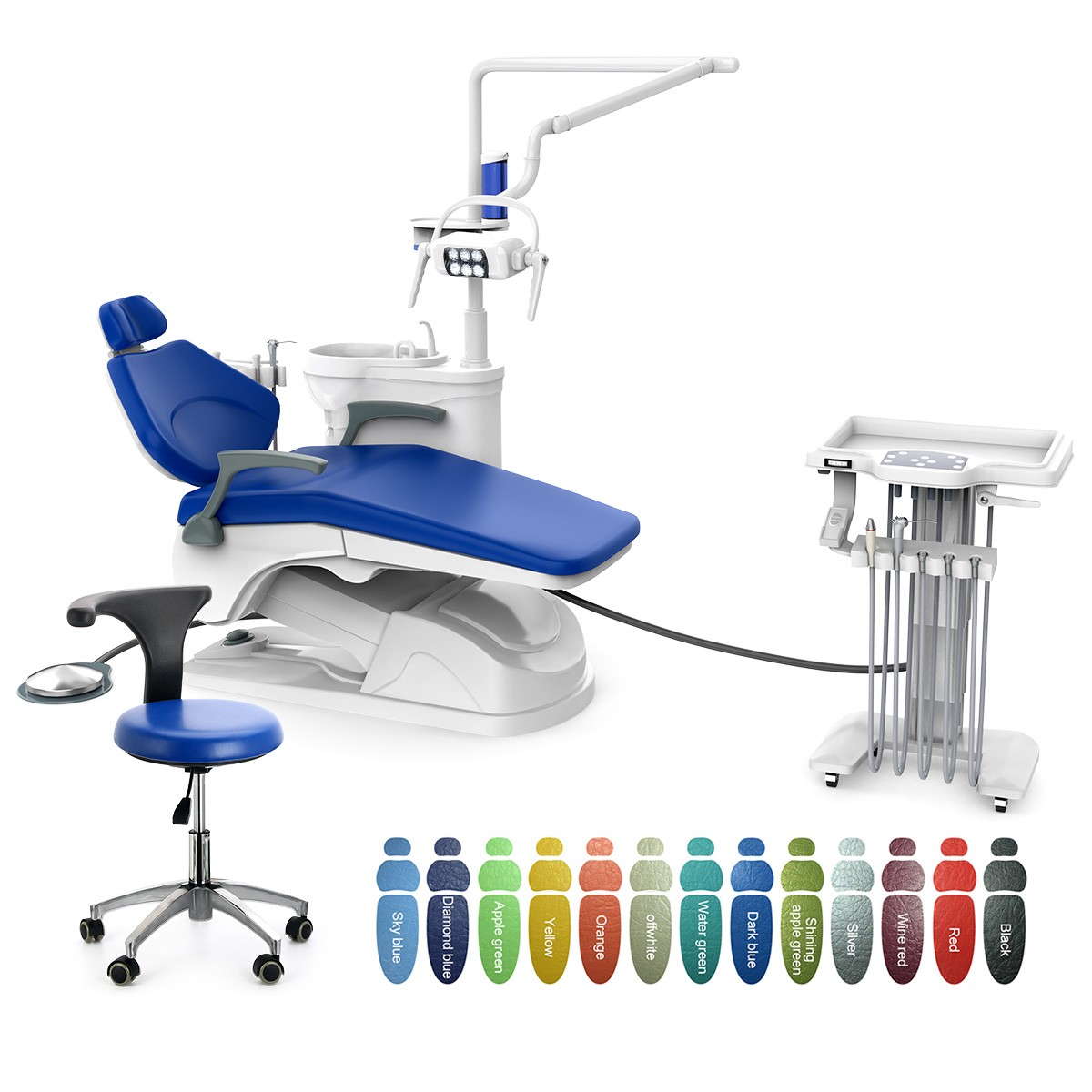 Dental Unit Chair Computer Controlled Motor Hard Leather Unidad de Silla Dental