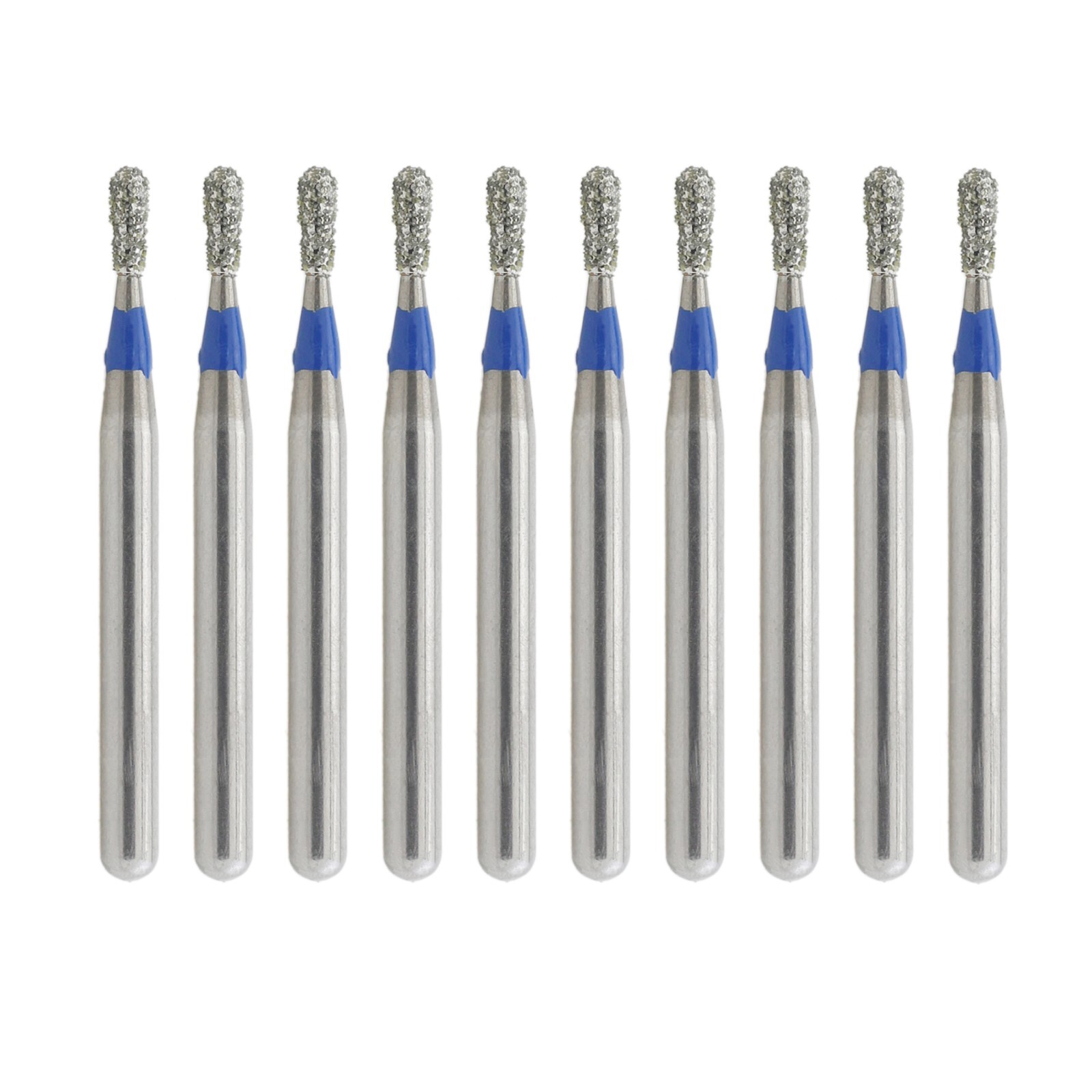 10pcs Dental Diamond Burs FG 830L/008M Pear Shape Standard Grit High Speed Bur