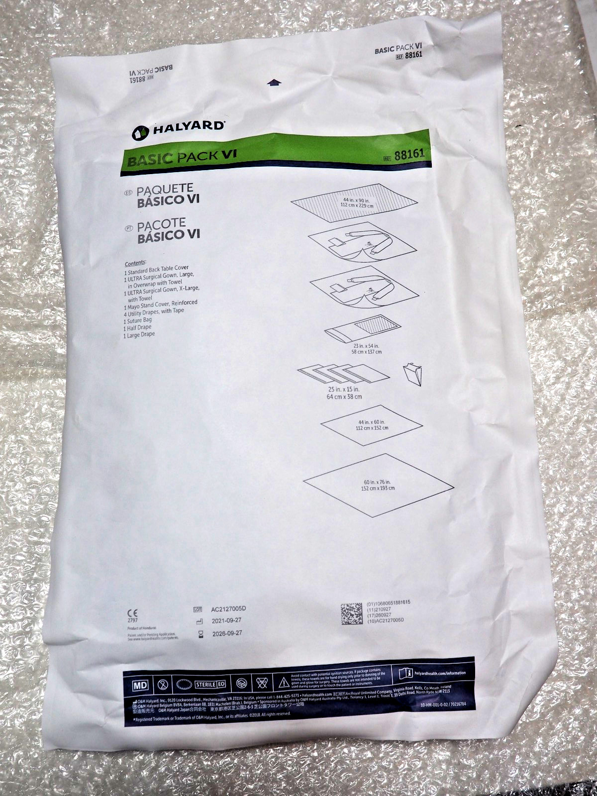 HALYARD Health Basic Procedure Pack VI (6) SURGICAL MEDICAL Gowns Drapes Covers