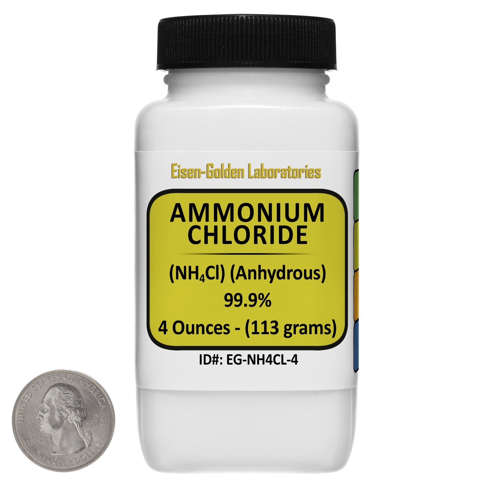 Ammonium Chloride [NH4Cl] 99.9% ACS Grade Powder 4 Oz in a Bottle USA